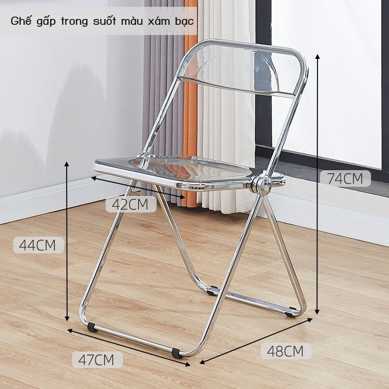 Ghế Xếp Trong Suốt Ghế Trang Điểm Acrylic Thời Trang，Phong cách thời trang của người nổi tiếng Internet Hàn Quốc | BigBuy360 - bigbuy360.vn