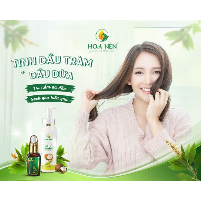 Dầu dừa nguyên chất -  Hoa Nén - ép lạnh 10ml dạng bi lăn