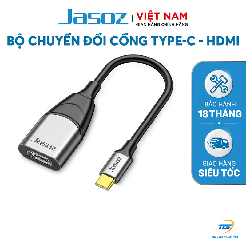 Cáp chuyển đổi USB-C sang HDMI có chipset dài 13cm JASOZ T-H103
