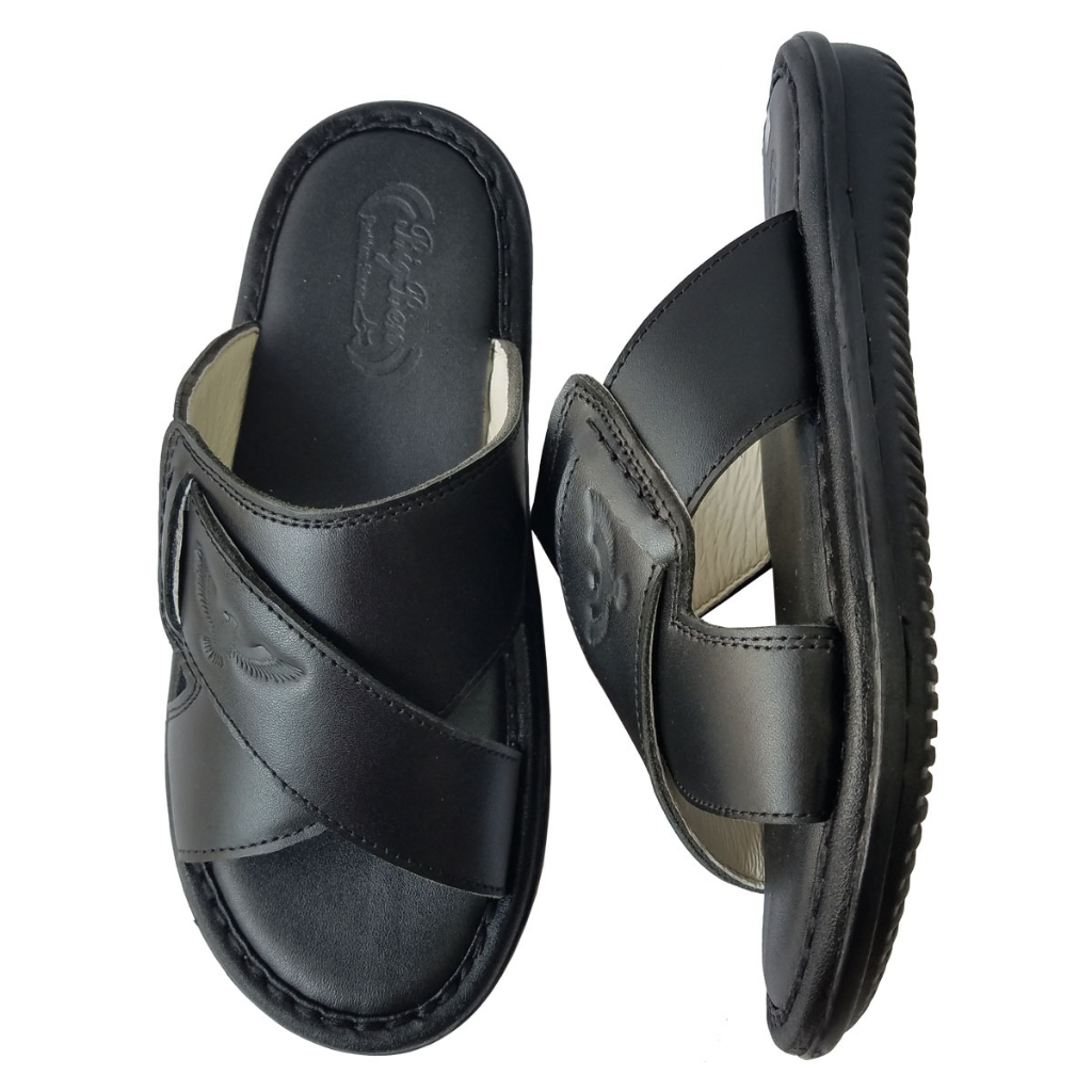 Dép Nam Quai Chéo Da Bò Thật BIGGBEN Cao Cấp HKD670