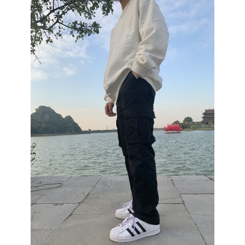 Quần dài cargo pants kaki túi hộp cao cấp - size 28 29 30