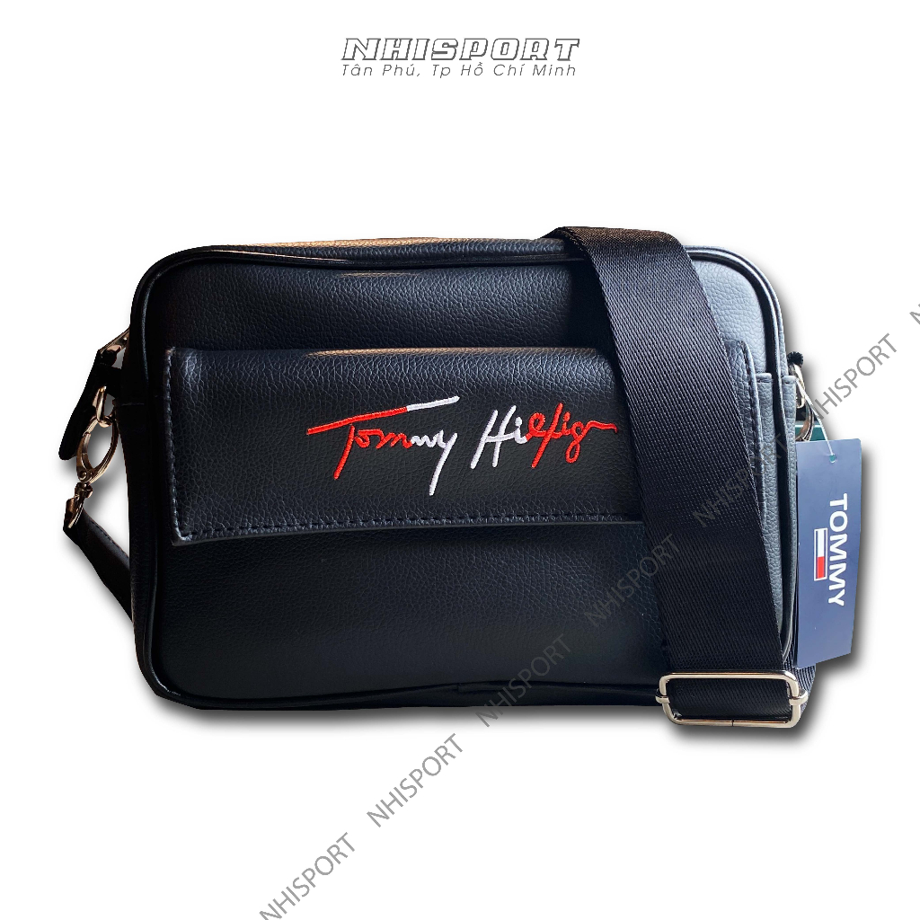 Túi đeo chéo da TOMMY HILFIGER Túi đeo vai Unisex nam nữ chống thấm nước chống mưa cao cấp phong cách ulzang Hàn Quốc