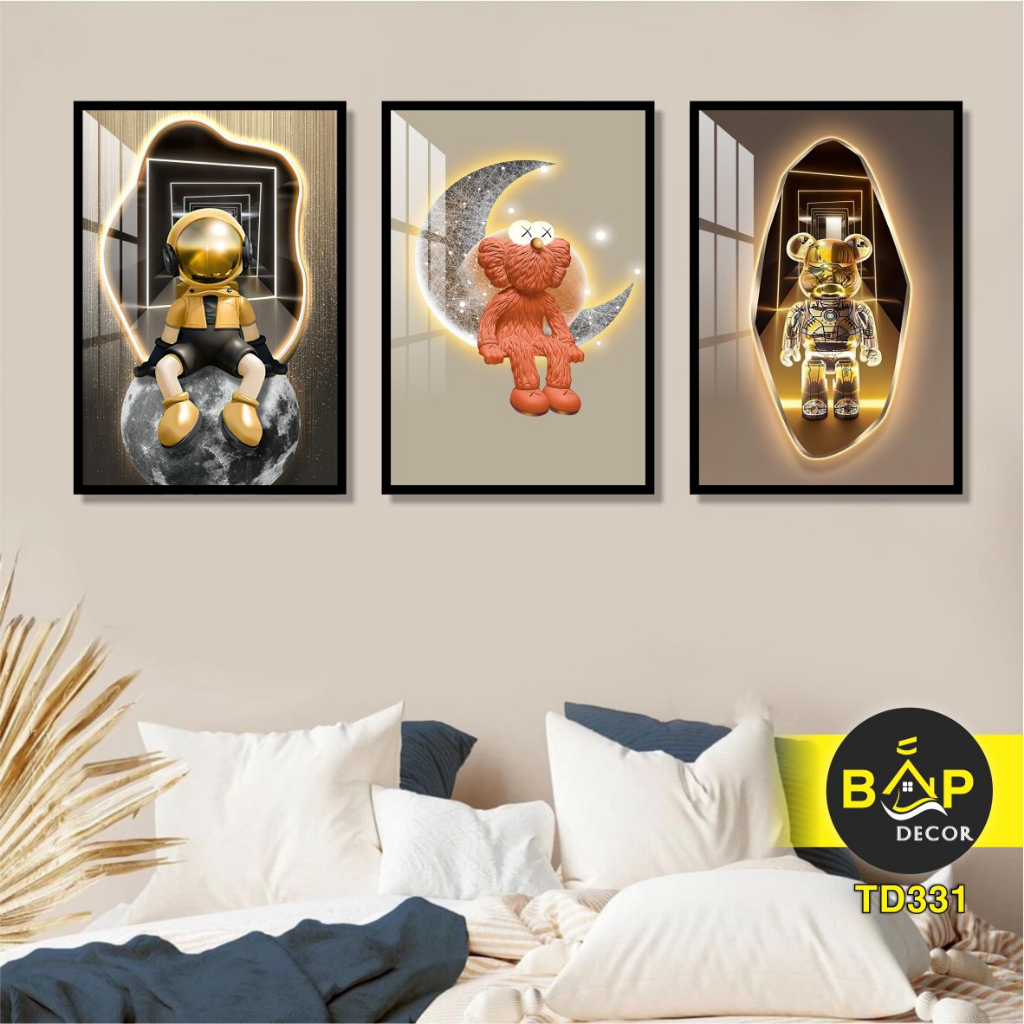 Tranh treo tường, tranh dán tường tráng gương, decor phòng khách, phòng ngủ, Bắp Decor