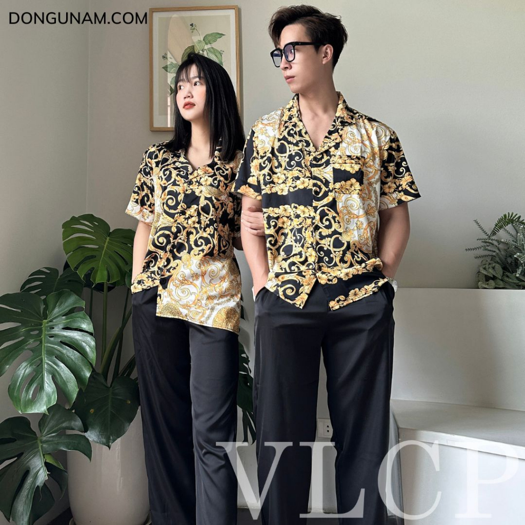 Đồ đôi nam nữ pijama đôi nam nữ lụa satin cao cấp cặp đôi mặc đẹp sang chảnh VC31 - VLCP | BigBuy360 - bigbuy360.vn