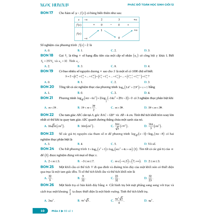 Sách - Phác đồ toán đề thi học sinh giỏi toán 12 (trắc nghiệm)
