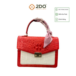 Túi Xách Bì Thư Gai Da Cá Sấu Khóa Vuông T309G 2DO LEATHER Kích Thước (26*19*9) Quà Tặng Cho Người Thân, Sang Trọng