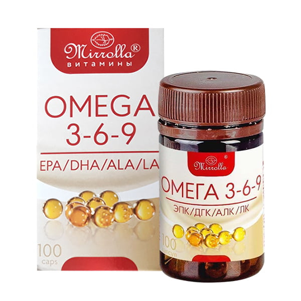 Thực phẩm chức năng Omega 3 6 9 Mirrolla của Nga 100 viên - Omega 369 Nga
