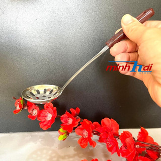 (Cán nâu mini ) Muỗng Vá múc thạch, trân châu - Inox dày không rỉ , cán nhựa màu nâu -size 5.5cm. Dụng cụ pha chế