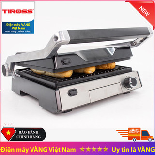 Máy kẹp nướng bánh mỳ tiross ts-9657 khay ép lớn, công suất 2000w