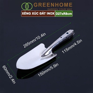 Xẻng làm vườn inox (sắc, bền, chắc chắn)