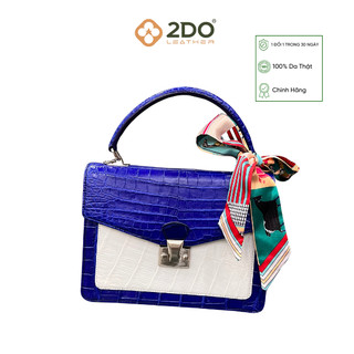 Túi Xách Bì Thư Bụng Da Cá Sấu Khóa Vuông T309 2DO LEATHER kích thước (26x19x9) Quà Tặng Cho Người Thân, Sang Trọng