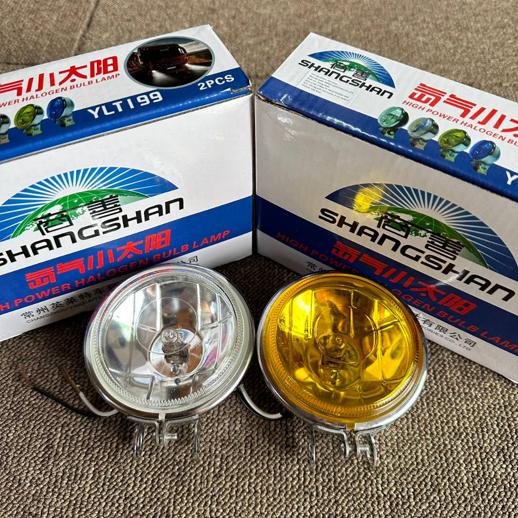 Combo 2 Đèn tròn inox ShangShan thay bóng H3 đèn gầm đèn trợ sáng ô tô tải 2 màu vàng-trắng loại to-nhỏ