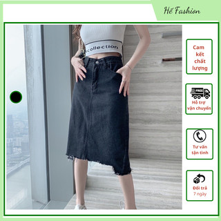  Váy Jean Cạp Cao Rách Gấu Phong Cách Thời Trang