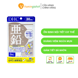 Viên Uống Kẽm DHC Zinc Hỗ Trợ Làm Đẹp Da, Khỏe Tóc, Tốt Cho Trí Não