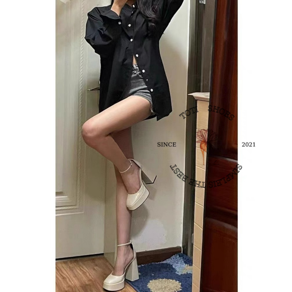 GIÀY CAO GÓT TOTIIE STORE - SỤC NỮ GÓT ĐÚP BÍT MŨI BẦU BÍT HẬU PHONG CÁCH THỜI TRANG G2303390