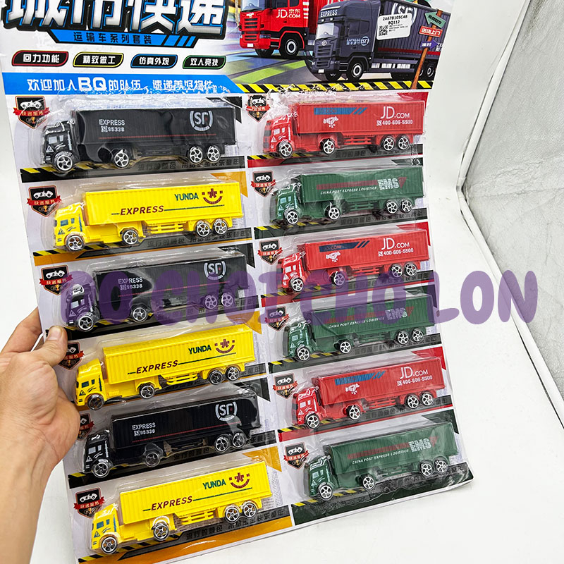 Đồ chơi mô hình xe container chở hàng Mini bằng nhựa chạy trớn BQ112