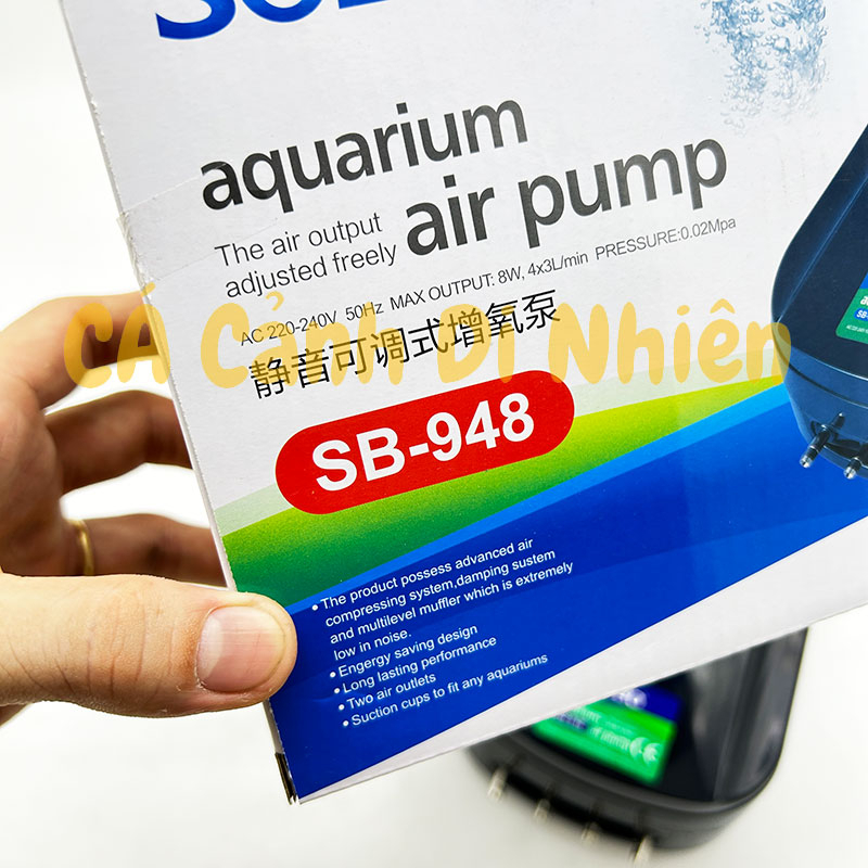 Máy sủi khí Oxy 4 vòi SOBO SB-948 8W 4x3L/min cho hồ cá