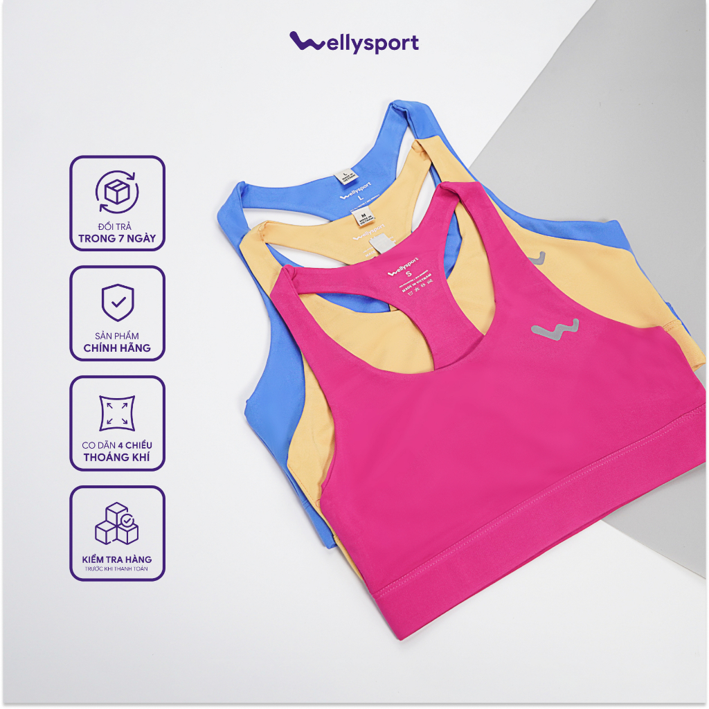 Bra thể thao quai to, kèm mút đệm nâng ngực, Welly Sport, Mã AOBP