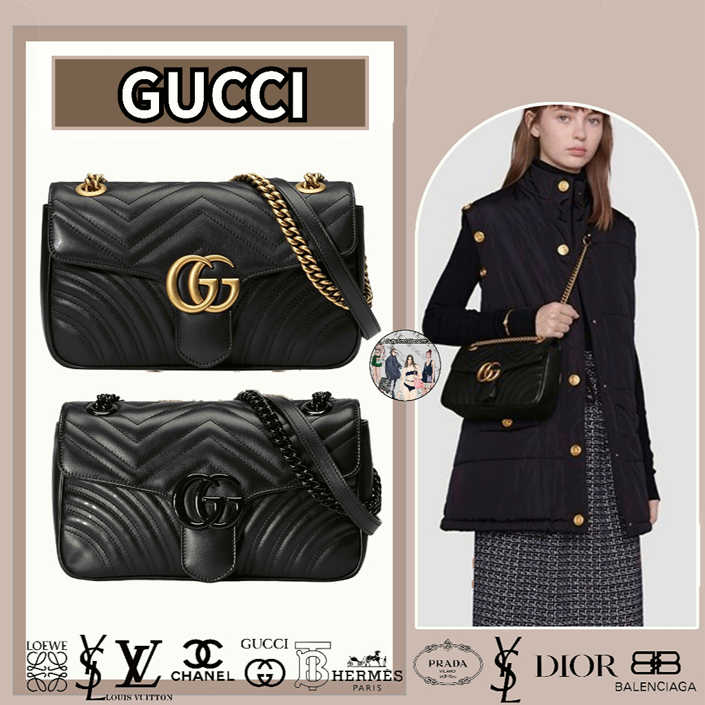 Túi đeo vai cỡ nhỏ/túi nữ/mẫu mới nhất/hàng thật 100% của dòng Gucci/GG Marmont