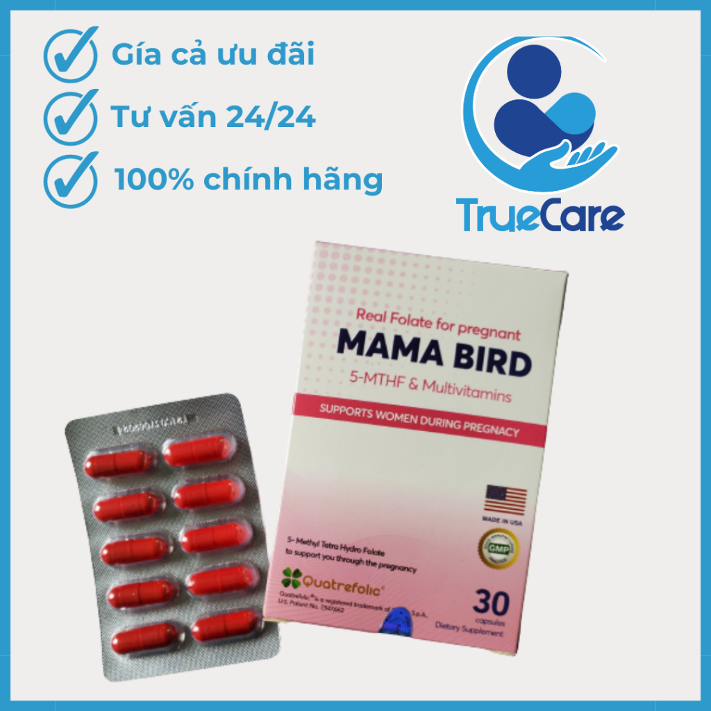 Viên uống Mama Bird 5MTHF nhập khẩu Mỹ giúp bổ trứng,tăng thụ thai,hỗ trợ vô sinh hiếm muộn
