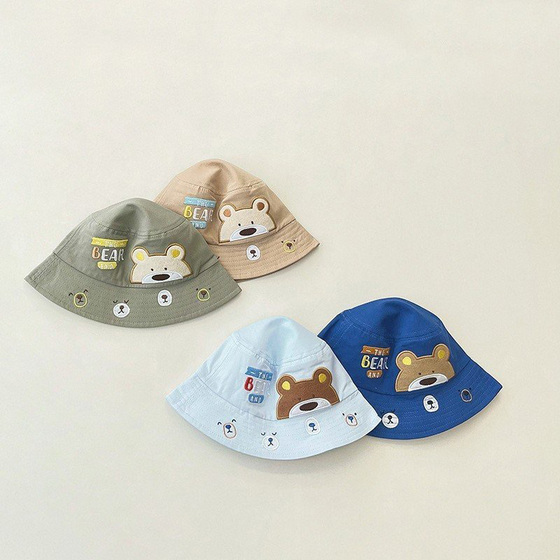 Mũ vành thêu gấu Bear cho bé (48-50cm)