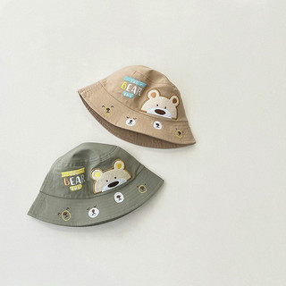 Mũ vành thêu gấu Bear cho bé (48-50cm)
