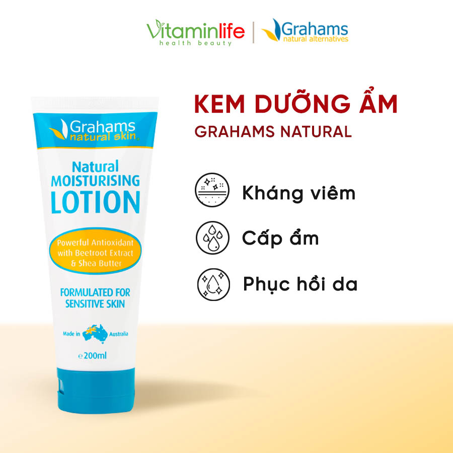 Kem Dưỡng Ẩm Grahams Natural Làm Dịu Phục Hồi Cho Da Nhạy Cảm 200ml