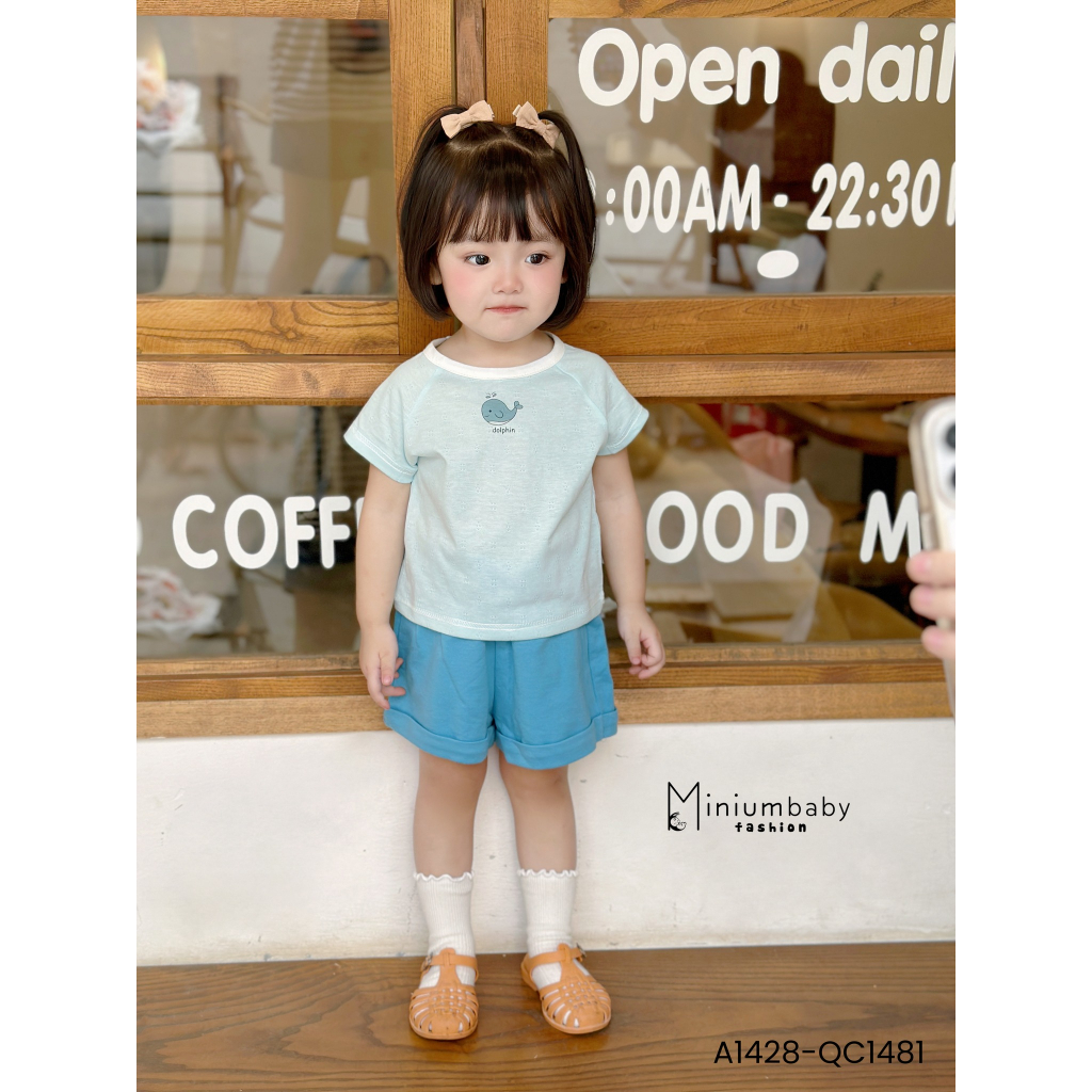 Áo cộc tay cho bé Miniumbaby, áo mùa hè trẻ em chất cotton mát mẻ cổ tròn hình thú nhiều màu sắc-A1428