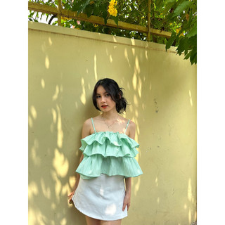Áo croptop bèo 3 tầng