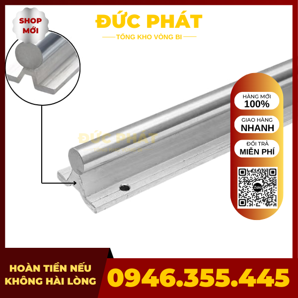 Thanh trượt tròn có đế trục 30 (phi30), thanh ray trượt có đế SBR30, thanh ray trượt dài 500mm, 1000mm,1500mm