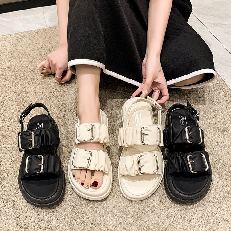 Sandal Nữ Quai Ngang 2 khoá Đế Răng Cưa Hót Trends