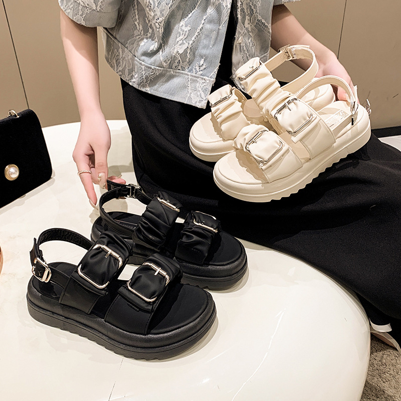 Sandal Nữ Quai Ngang 2 khoá Đế Răng Cưa Hót Trends