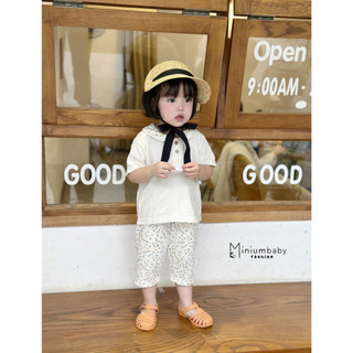  Bộ đồ cộc lửng bé gái từ 1-6 tuổi dáng cổ sen chất cotton mềm thời trang thiết kế MiniumBaby SB1473 