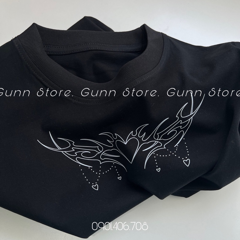 Áo Thun BABY TEE TRÁI TIM Chất Cotton 100% 2 Chiều, Form Babytee - GUNN