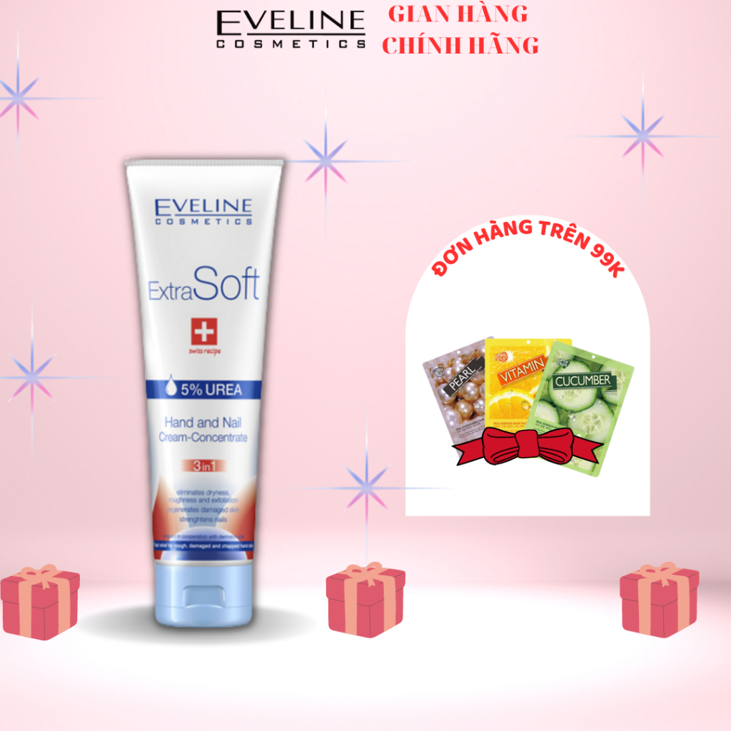 Kem dưỡng da tay và móng Eveline Extra Soft mềm mịn 3 tác động 100ML