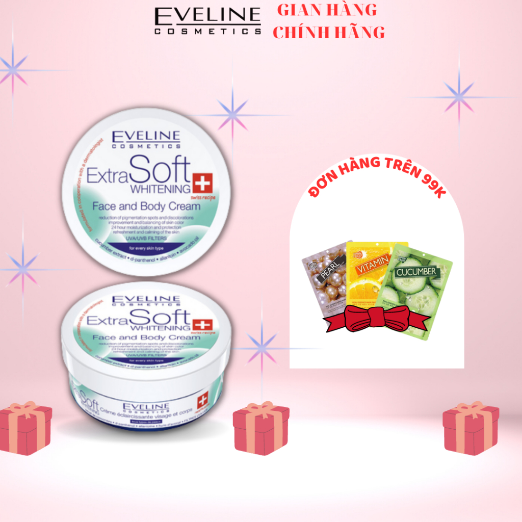 Kem dưỡng Eveline Extra Soft trắng da mặt - toàn thân 200ML