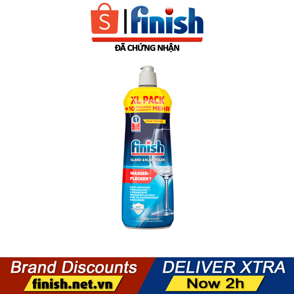 Nước làm bóng Finish 1150ml, 800ml  chuyên dụng cho máy rửa bát
