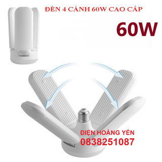 Bóng đèn led 60W hình quạt 4 cánh siêu sáng, có thể điều chỉnh góc độ ánh sáng