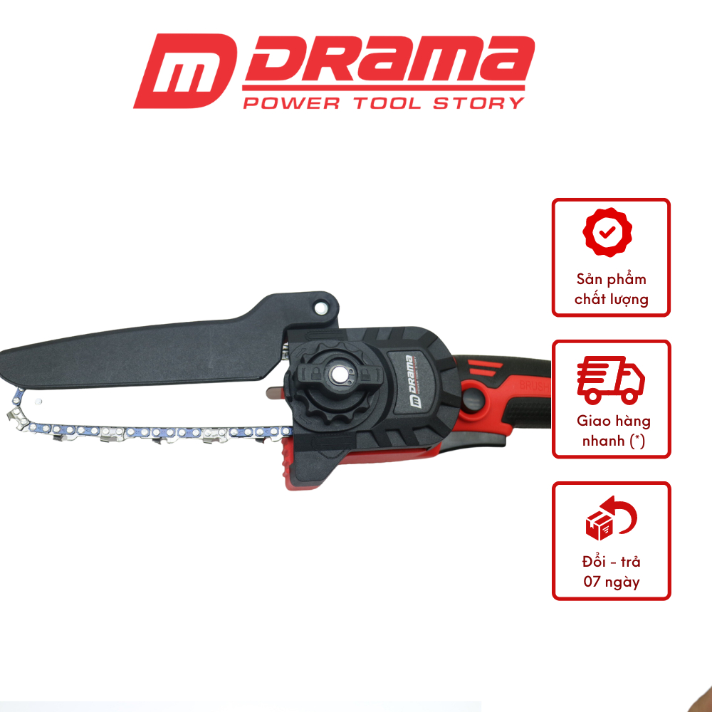 Thân Máy Cưa Xích Dùng Pin DRAMA Chân Pin Phổ Thông Không Chổi Than