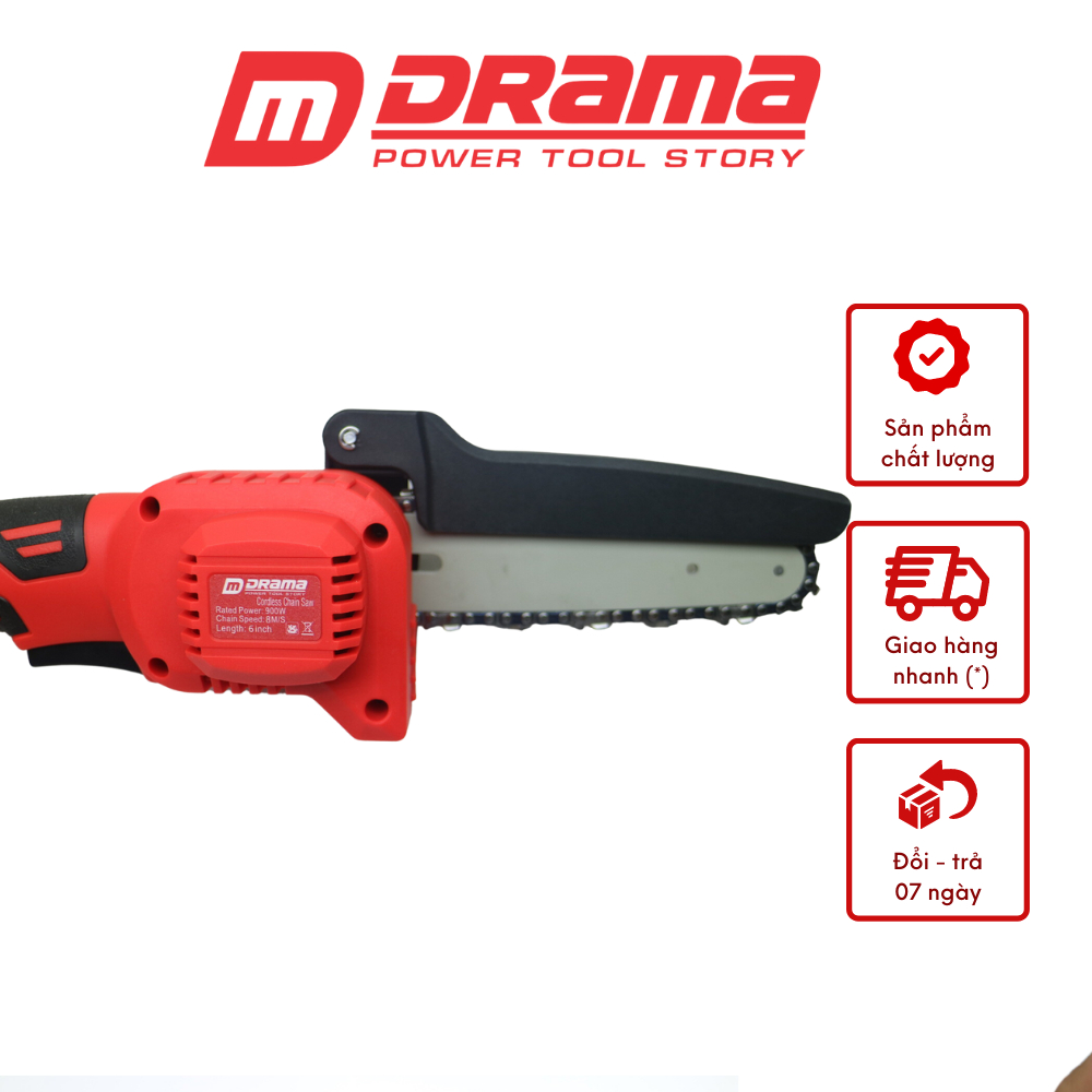 Thân Máy Cưa Xích Dùng Pin DRAMA Chân Pin Phổ Thông Không Chổi Than
