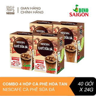 Combo 4 hộp cà phê sữa nescafé 3in1 cà phê sữa đá