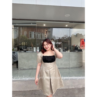 Váy Bigsize tacta muối tiêu phối ngực (58-82kg)