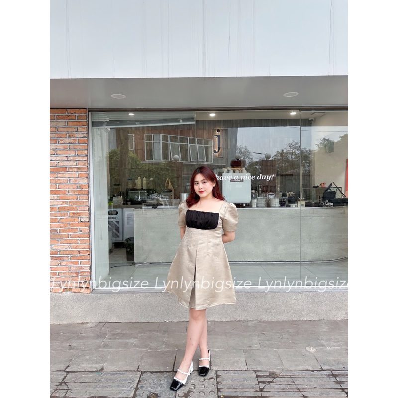 Váy Bigsize tacta muối tiêu phối ngực (58-82kg)