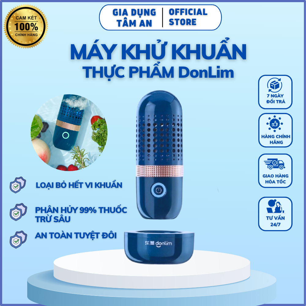 Máy khử khuẩn thực phẩm DONLIM Plus - Giúp làm sạch rau củ quả, loại bỏ vi khuẩn và thuốc trừ sâu - BH 12 tháng