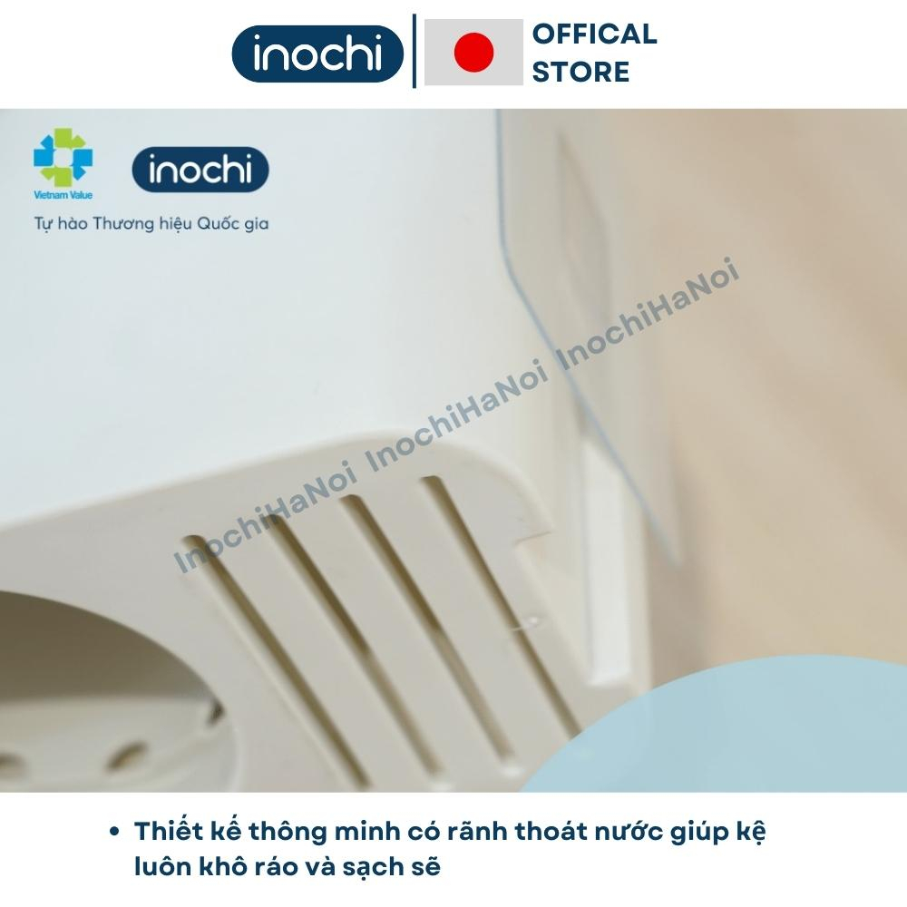 Bộ Nhả Kem Đánh Răng Tự Động Inochi - Kệ Treo Bàn Chải Lắp Đặt Dán Tường Gạch Men Kèm Cốc Hút Nam Châm