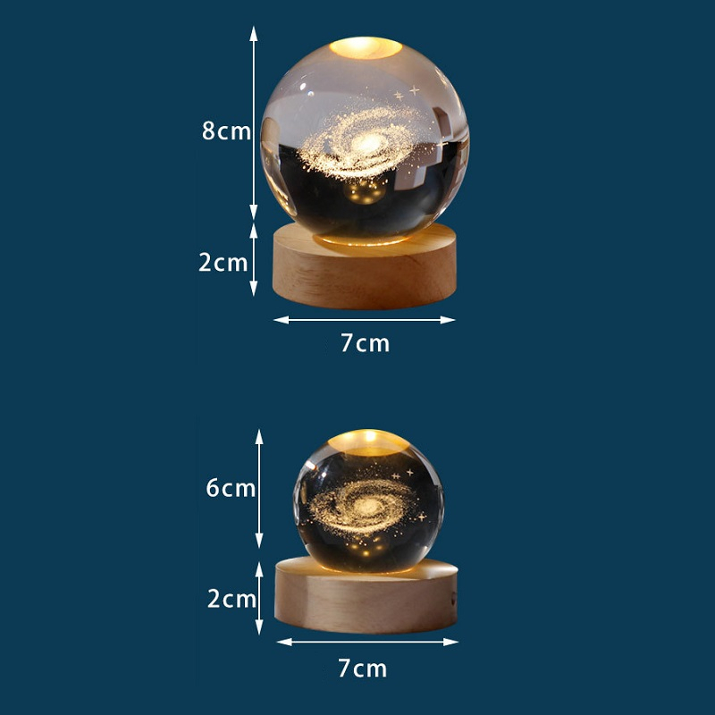 Đèn Ngủ 3D Quả Cầu Pha Lê Phát Sáng, quả cầu pha lê,đèn trang trí,đèn ngủ decor,Quà Tặng Sinh Nhật, quà tặng bạn