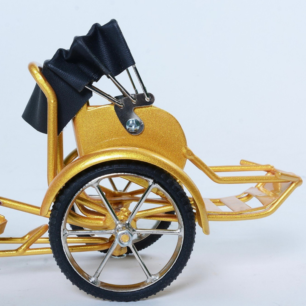 Mô hình xích lô kim loại hàng chất lượng cao, handmade 100% từ đồng, sắt kẽm,  kích thước 23x10x13 cm