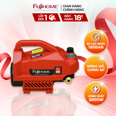 Máy rửa xe mô tơ cảm ứng từ FUJIHOME PWX5B - Điều chỉnh áp lực nước đầu ra và đồng hồ áp