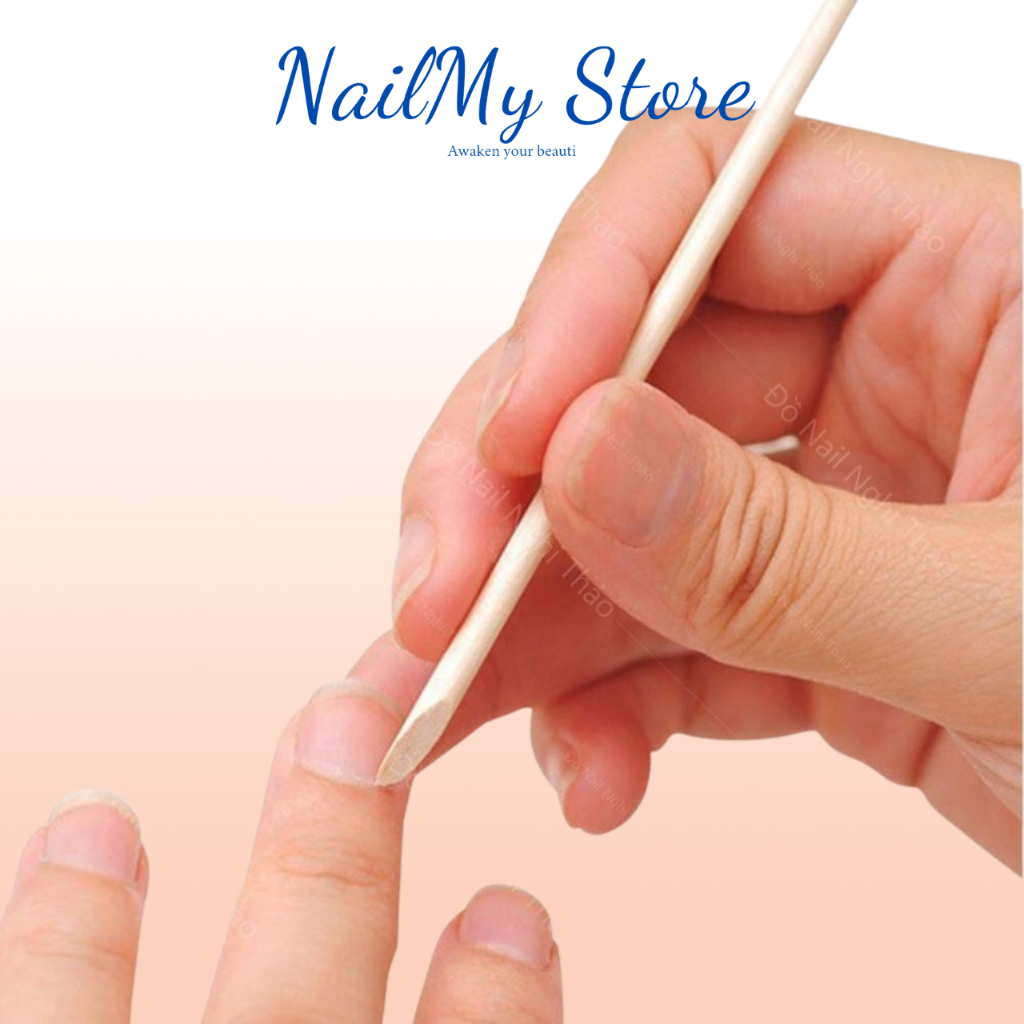 Que gỗ làm nail, túi 100 que gỗ đẩy da, tháo móng úp, dùng trong nailbox