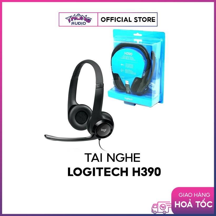 Tai nghe Logitech H390 có Micro khử ồn - cổng kết nối USB, Hàng chính hãng - bảo hành 12 tháng